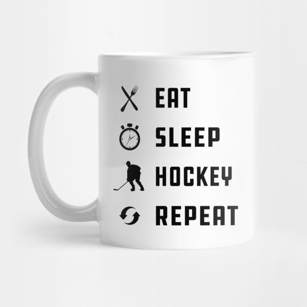 Ice Hockey - Eat Sleep Hockey Repeat by KC Happy Shop